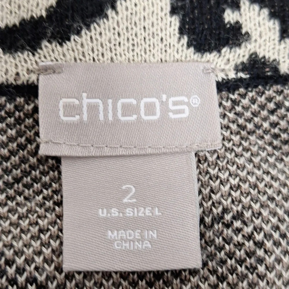 Chico's Preppy Convertible Length Animal Print Academia Cardigan Sweater Size M - Picture 15 of 16